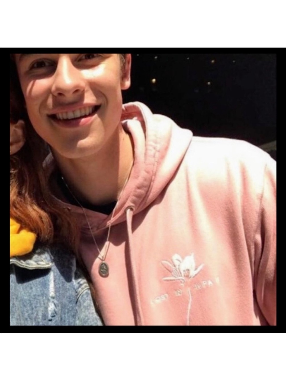 Shawn Mendes Fan singer merch merchandise Blush Pink Floral Logo Hoodie large